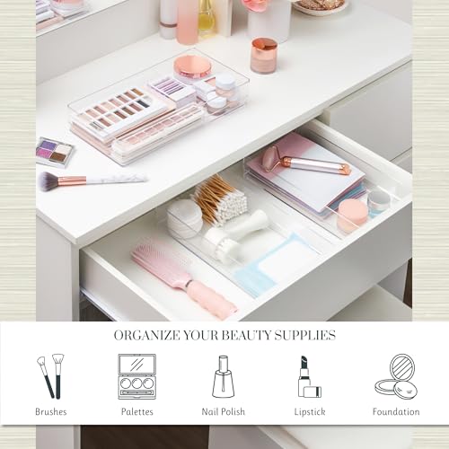 STORi SimpleSort 3-Piece Stackable Clear Drawer Organizer, 12" x 6" x 2" - size: 12x6x2"