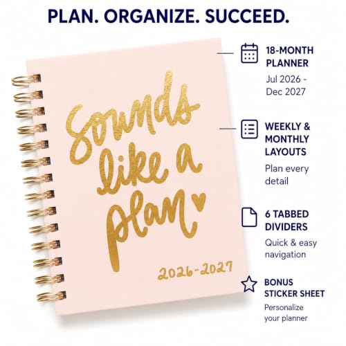 WORLD TRAVELER Academic Planner School Organizer Jul 2026-Dec 2027, 7"x9" - color: Pink Gold