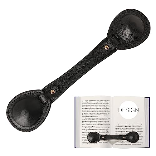 Leather Weighted Book Page Holder for Women Men, Book Weight Page Holder for Reading, Book Accessories Gift for Book Lovers (Black) - color: 03-black