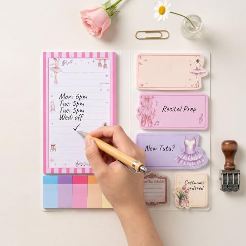 Xqumoi Ballet Dance Teacher Sticky Note Set for Office School Gift Supply - color: 1pack-dance Teacher
