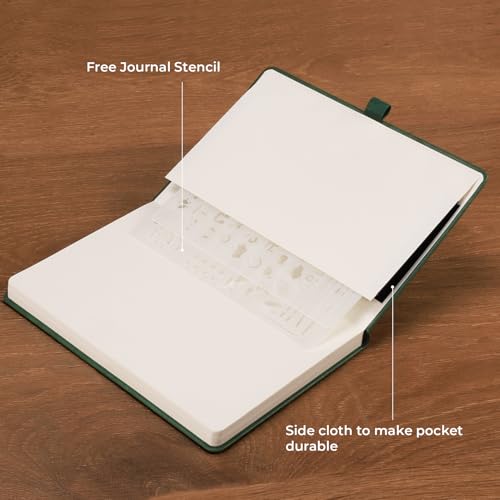 AHGXG Dotted Journal Notebook, 192 Pages, A5 Medium Size (5.7'' x 8.3'') - color: Dark Green