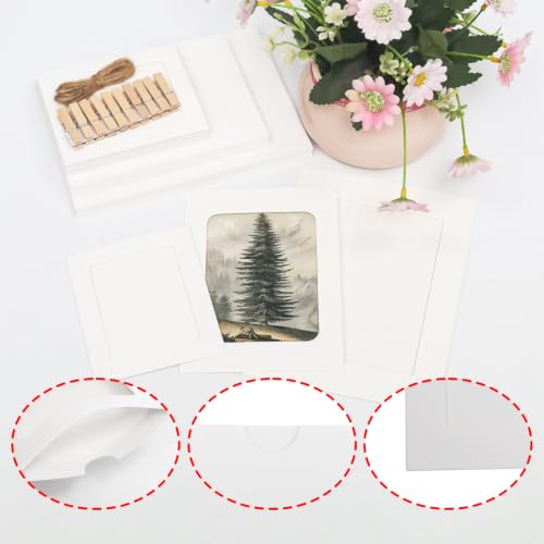 30Pcs White Paper Photo Frames with String & Clips,3Size - color: White, size: 3x4inch & 4x6inch & 5x7inch