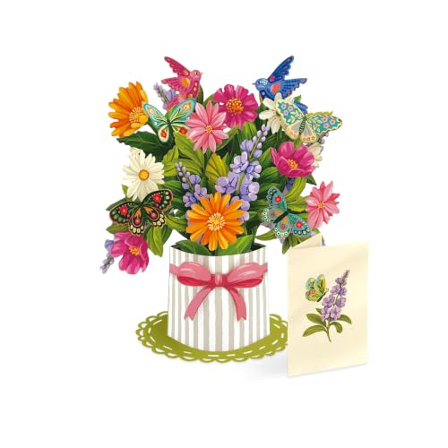 Freshcut Paper Mini Enchanted Garden 6" Pop Up Bouquet Card - color: Enchanted Garden, size: Mini