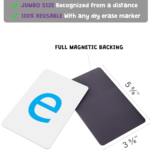 Attractivia Magnetic Big Montessori Alphabet ABC Flash Cards - 52 Sturdy Uppercase & Lowercase Large Letters, Black - for Classroom Teachers, Homeschool, ESL, Kids and Adults - style: Montessori Uppercase & Lowercase