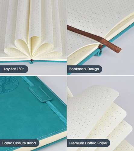 Biuwory Dotted Journal Notebook, 140 Dot Grid Pages, Medium 5.7"×8.3" - color: Blue, size: Dotted-140 Pages (5.7"×8.3")