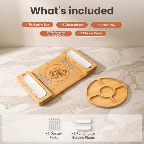 SMIRLY Bamboo Charcuterie Board Set with Serving Accessories
