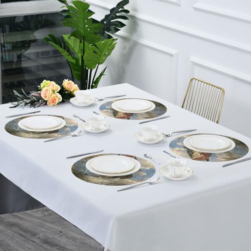 Big Bass Fish Round Placemats Washable ‌Heat Resistant‌ ‌Non-Slip Place Mats Table Place Mat for Kitchen Dining - color: Big Bass Fish, size: 15.4x15.4inx1