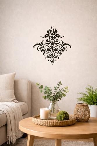 Damask Stencil – Elegant Vintage Pattern Reusable Template for Wall Painting, Furniture, Crafts, DIY Art and Classic Home Decor