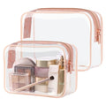 PACKISM Clear Makeup Bag Travel - TSA Approved Toiletry Bag, 2 Rose Pink - color: 2 Active A Rose Pink, size: Mixed Size Series (1 Medium + 1 Large)