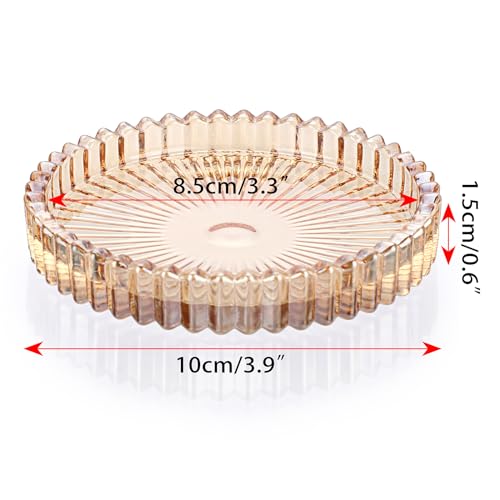 JUXYES Set of 5 Heat-Resistant Clear Glass Coaster for Hot and Cold Drinks - color: Amber, size: 5 Pack