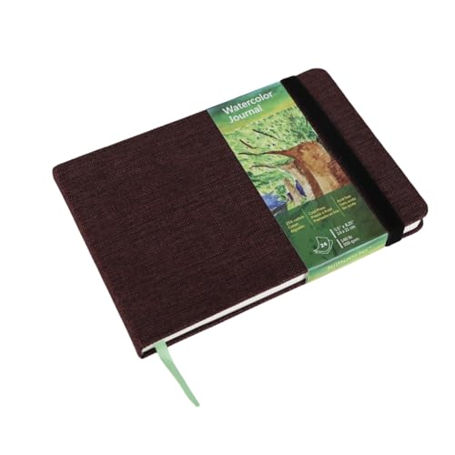 tumuarta Watercolor Sketchbook Journal, 8.25x5.5, 140 LB, Cotton Paper - color: Brown, size: 8.25x5.5"