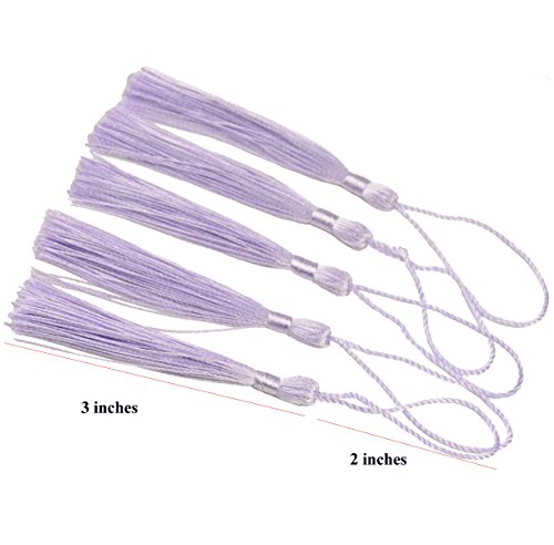 100Pcs 5 Inch Silky Bookmark Tassels for Jewelry, Souvenir(Light Violet) - color: Light Violet