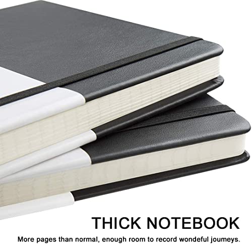 Huhuhero 5 Pack Lined Journal Notebook, A5 College Ruled 5"×8.25", Black - color: Black, size: 5