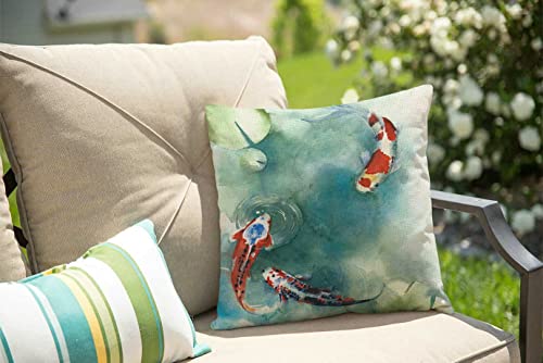 Solekla Colorful Carp Fish Japanese Symbol Pond Watercolor Painting Orange Asian Rustic Farmhouse Decorative Throw Pillow Cover Square Cushion Case for Home Sofa Couch Decoration 18 x 18 Inches - color: Sl210