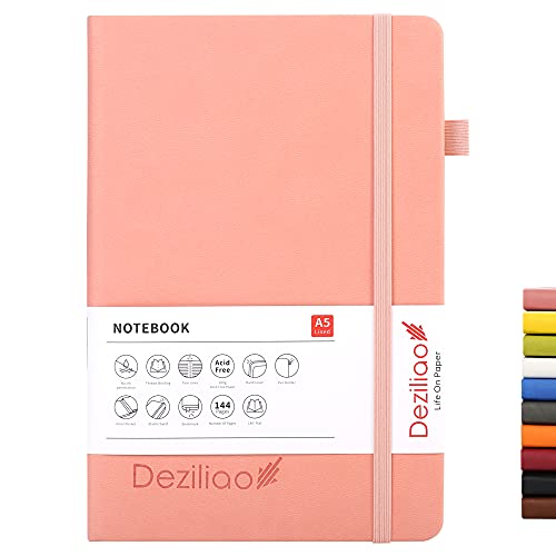 Lined Journal Notebooks with Pen Loop, Hardcover Notebook Journal for Work, 100Gsm Premium Thick Paper with Inner Pocket, Medium 5.7''''x8.4'''', ?Pink, Ruled, 1 Pack - color: Pink, size: 1 Pack