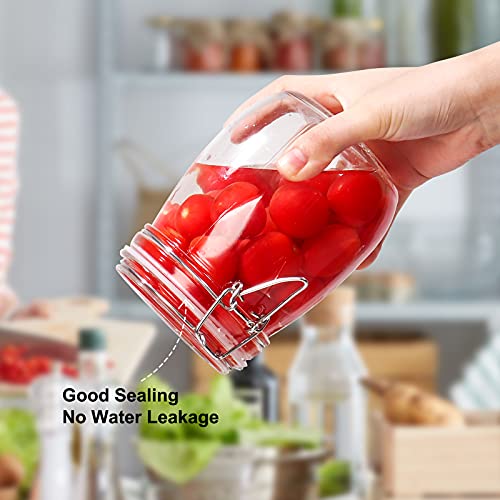 Betrome 25 oz 6 Pack Clear Glass Jars With Airtight Lids, Preserving Jars