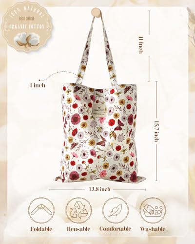 Miss Adola Aesthetic Buckle Tote Bag for Women - color: Butterfly Flower