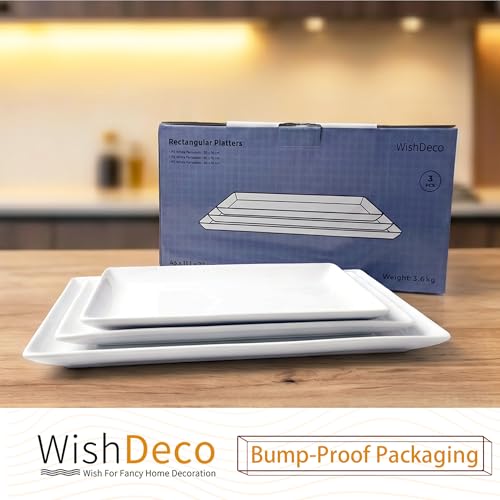 WishDeco Serving Platters Set of 3, Large Serving Trays 16/14/12 Inch - size: 16/14/12 inch