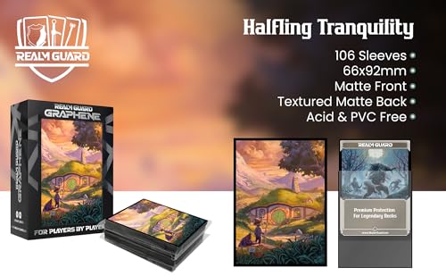 (Halfling Tranquility V1) 100% Hand-Drawn 100ct Textured Matte TCG/MTG Card Art Sleeves by Realm Guard - style: V1 Graphene