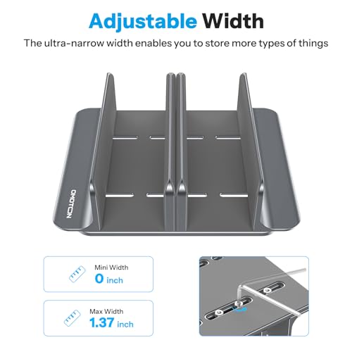 OMOTON 3-Slot Multiple Vertical Laptop Stand, Fits All MacBook, Grey - color: Three Slots-Grey