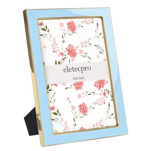 eletecpro 4x6 Enamel Picture Frame with Real Glass Cover, Sky Blue, 2-Pack - color: Sky Blue, size: 4x6