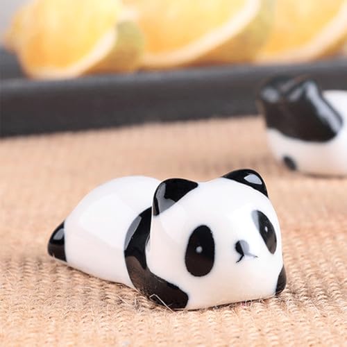 Panda Chopsticks Set with Rest, Reusable Fiberglass Non-Slip, Gift Box