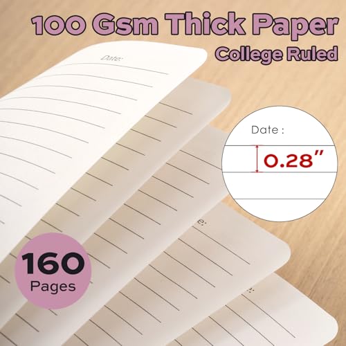 deli Taro Purple Lined Spiral Journal Notebook, 160 Pages, A5 (5.5"x8") Hardcover Writing Notebook, College Ruled Spiral Bound Journal for Women & Men - Perfect for Work, School, Office & Note Taking - color: Taro Purple