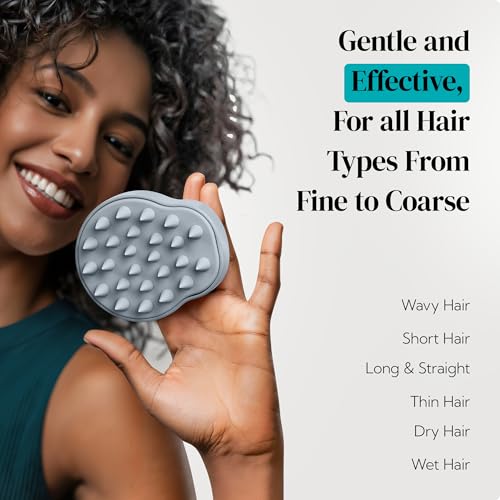 HEETA 2-Pack Large Scalp Massager Scrubber Shampoo Brush for Hair Growth - color: New Grey & Beige