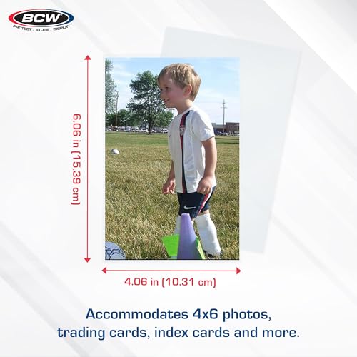 BCW 4x6 Photograph Sleeves - Pack of 100 | Archival Quality Crystal Clear Polypropylene | Acid-Free for Art Prints, Postcards, Pictures, and More!