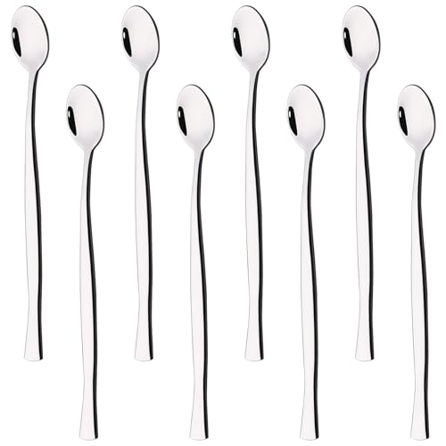 8-Pieces ce Cream Spoons, Stainless Steel Long Handle Spoon