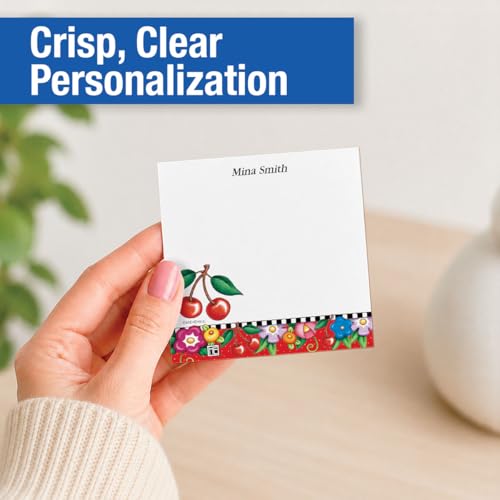 Current Mary Engelbreit s Personalized Cheery Cherry Note Sheets in Cube - 400-Sheets, 3.38x 3.38, Acrylic Case, Memo Sheets, Shopping List, to-Do Notes, Office Organizer - color: Mary Cherry
