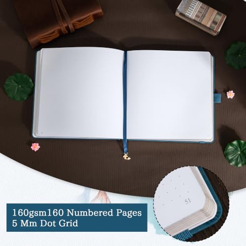 TIEFOSSI Dotted Square Journal Notebook 160 Pages for Women & Men(8 x 8) - color: Deep Blue, size: Square-Dotted