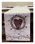 Rustic Country Hearts Table Runner 70x13 Inches - color: Heart Runner
