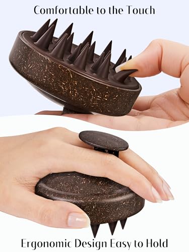 HEETA Scalp Massager Hair Growth Scrubber for Dandruff Removal Hair Care - color: Dark Brown