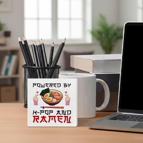 Kpop Ramen Decor, Powered by K-Pop and Ramen Wooden Box Sign Decorations
