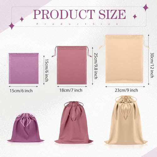 20 Pcs Satin Game Storage Bags for Women Men, S,M,L, Pink and Purple - color: Pink and Purple, size: S,M,L