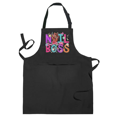 Nail Tech Aprons for Women with Pockets, Gifts for Nail Techs Technicians Artists Manicurists, Peace Love Nails - color: 11 Nail Tech Apron
