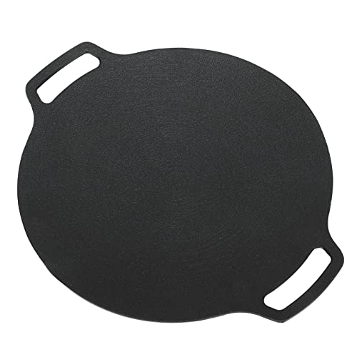 VBESTLIFE Korean Grill Pan, Double Handle Non Stick 6 Layer Coating Aluminum Alloy Gas Cooker Round BBQ Griddle for Outdoor Camping