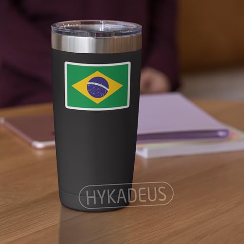 (3Pcs) Brazil Flag Sticker – Brazilian Stickers Country Flags, 3" x 2.1" - color: Brazil