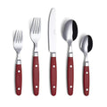ANNOVA Silverware Set, Retro/Rivet Colorful Stainless Steel Tableware Kitchen Flatware Set Utensils, Includes Dinner Knives, Forks, Spoons, Salad Forks & Dessert Spoons (Red, 20 Pieces) - color: Red
