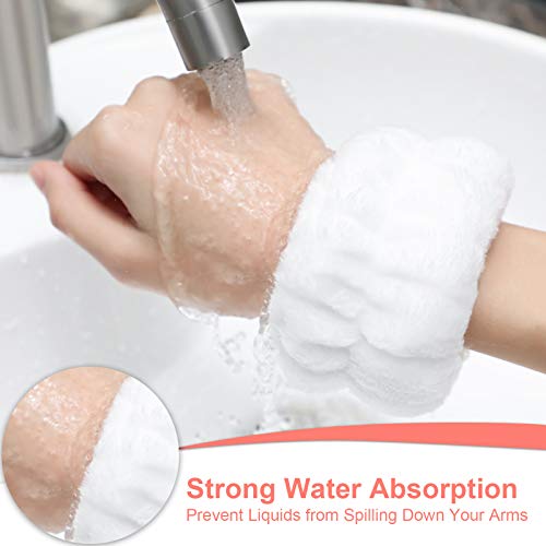 Chuangdi 4 Pairs Wrist Bands for Washing Face Microfiber,Stylish Colors - color: Stylish Colors