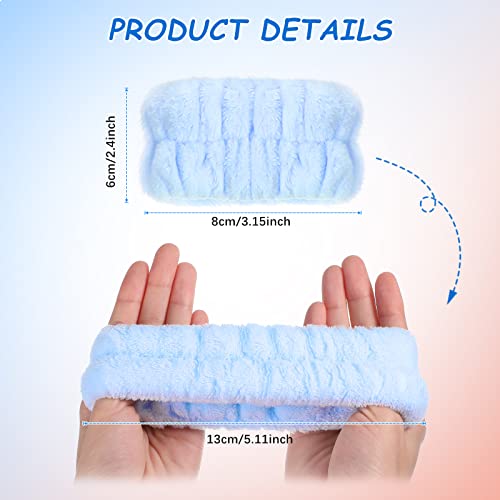 Chuangdi 4 Pairs Wrist Bands for Washing Face Microfiber,Pastel Colors - color: Pastel Colors