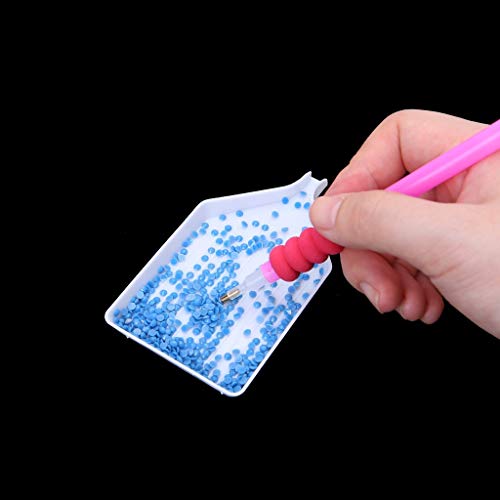 24Pcs Plastic Bead Sorting Trays Diamond Rhinestone Plate Tray Diamond Sorting Trays Cross Stitch Nail Art Dotting Tool for DIY Art Craft, 3.8 x2.1 inch (White)