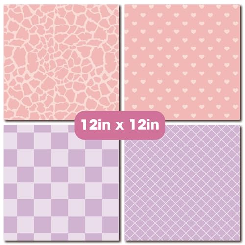 12x12 Pastel Scrapbook Paper Pad - 36 Sheets Double Sided Patterned Cardstock, 180gsm Decorative Craft Paper for Card Making Journaling Scrapbooking Spring Easter Supplies