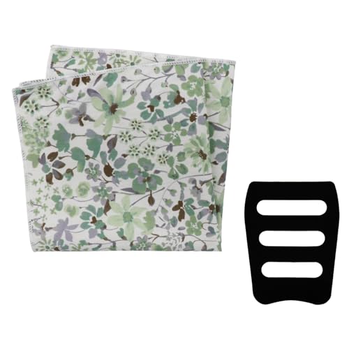 Cotton Floral Handkerchiefs for Men Wedding Evening Daily Work Prom - color: Green,grey,white