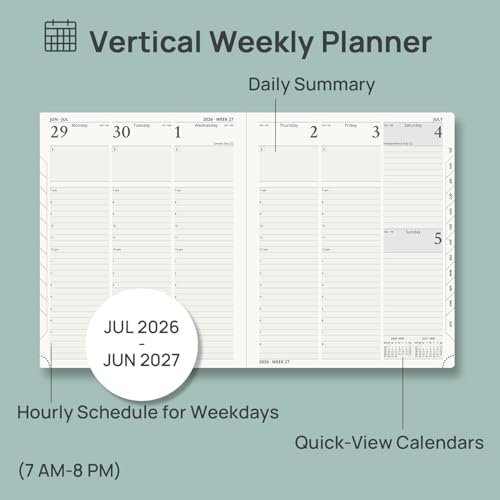 POPRUN Planner 2026-2027, Large-8.5" x 10.5", Academic Weekly Planner - color: Brown, size: Large-8.5" x 10.5", style: Academic Year 2026-2027