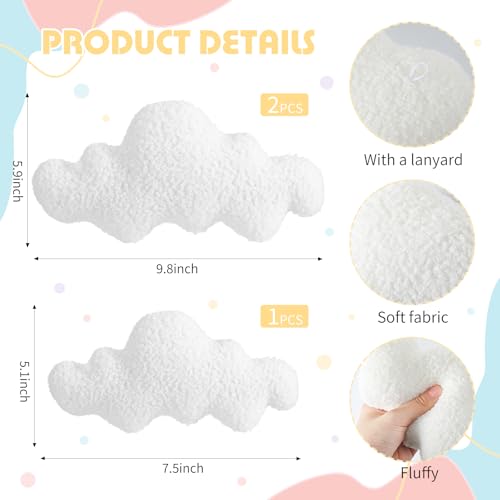 Kathfly 5 Pcs Large Nursery Wall Decor Fabric Cloud Balloon Nursery, Brown - color: Brown