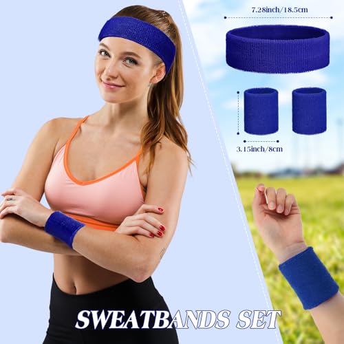 Sweatbands and Wristbands Set, Women, Men - color: Dark Blue