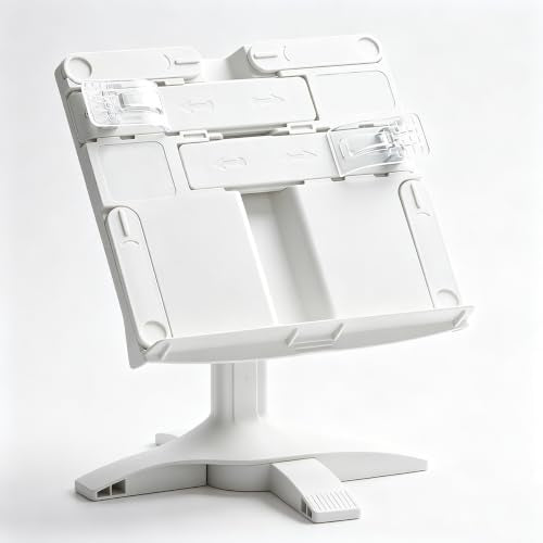 Book Stand for Reading, Page Clip for Cookbook, Recipe, Magazine, Laptop,Tablet, Foldable for Kitchen, Office, School