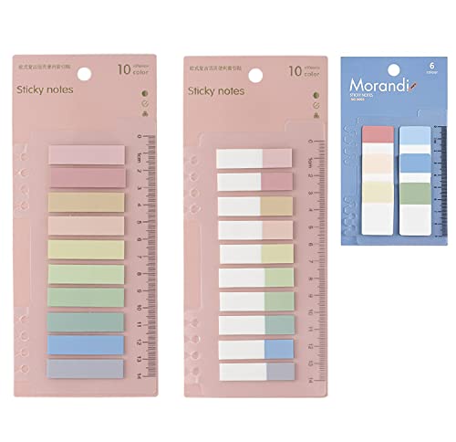 3 Pack 460 Pieces Index Tabs with Ruler, Writable and Repositionable File Tabs Flags Colored Page Markers Labels for Reading Notes, Books and Classify Files - style: 3 Pack 460pcs